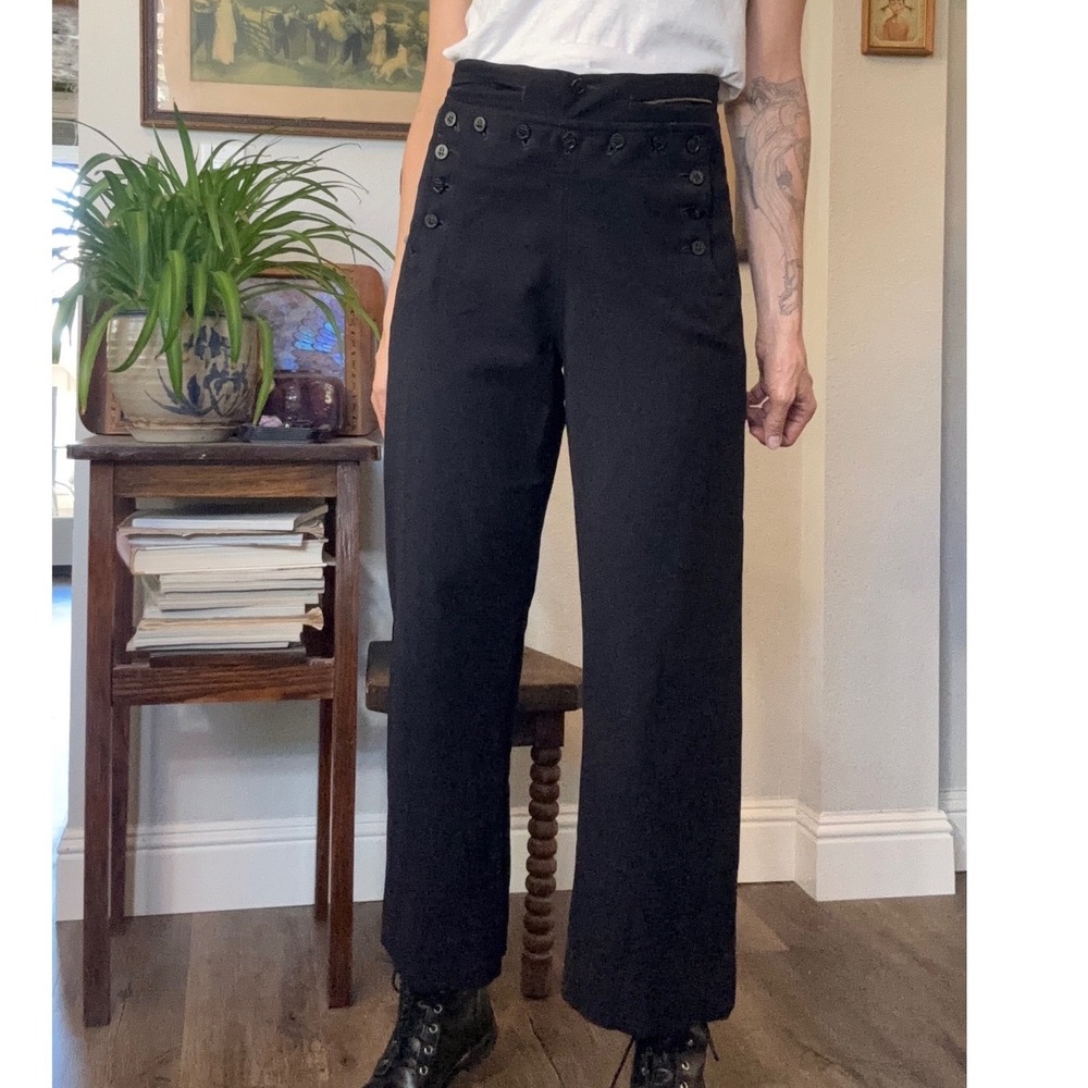 Vintage US Navy Wool Sailor Pants 13 Button Broadfall Naval Clothing Factory